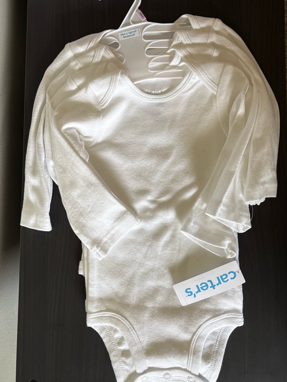 Carter's White Long-Sleeve Baby One-Piece Bodysuits - Pack of 3